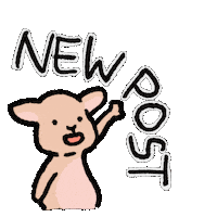 GreyRabbitu new post newpost pointing Sticker