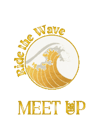 Ride The Wave Meet Up Sticker by Roberta Torresan