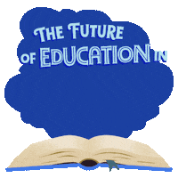 Digital art gif. Bright blue cloud hovers over an open book against a transparent background. Text, “The future of education in North Carolina is on the ballot.”