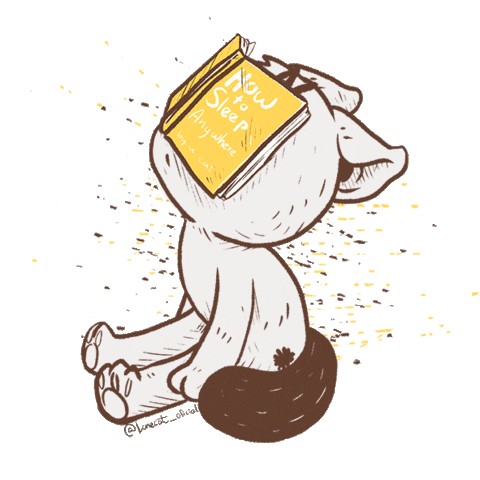 LonecatTheCat cat book gato sleeping Sticker