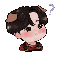 _arinnv confused puppy question chibi Sticker