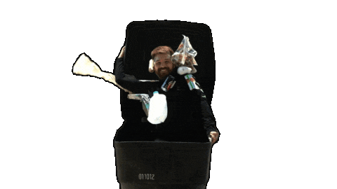 Trash Can Sticker by Deadstream