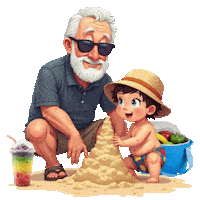 Sunny Day Grandfather Sticker