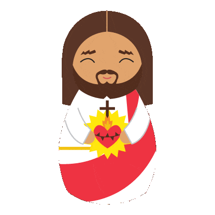 Sacred Heart Jesus Sticker by Shining Light Dolls