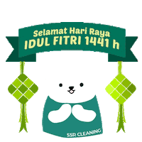 SSRcleaning happy bear ramadan Eid Sticker