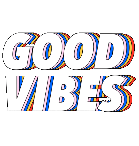 Happy Good Vibes Sticker by Mat Voyce
