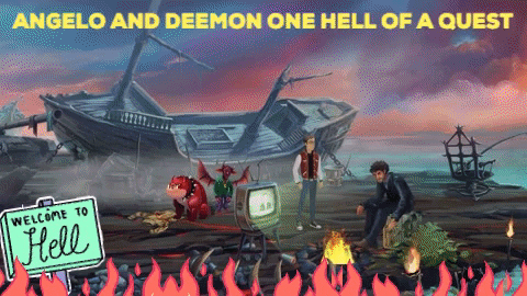 dcheglakov giphygifmaker giphyattribution hell angelo and deemon GIF