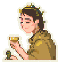 Rolitae drink cheers wine pixel art Sticker