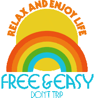 Rainbow Sun Sticker by Free & Easy