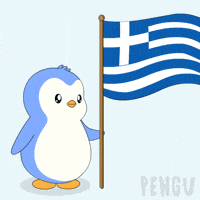 Greek Flag Penguin GIF by Pudgy Penguins