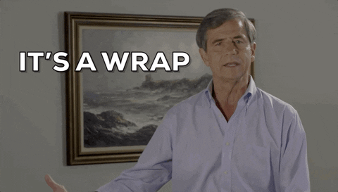 Political gif. Joe Sestak gestures dramatically and says, “It’s a wrap.”
