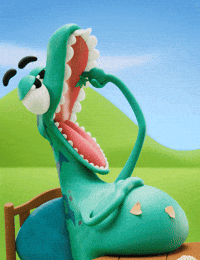 Cant Move Big Belly GIF by Claynosaurz