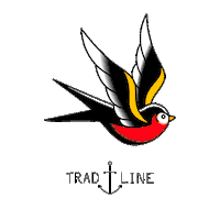 tradline black school tattoo line Sticker