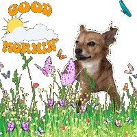 Good Morning Cute Dog Sticker by Breathing Room