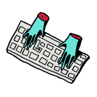 computer hand Sticker by nicemusicdude