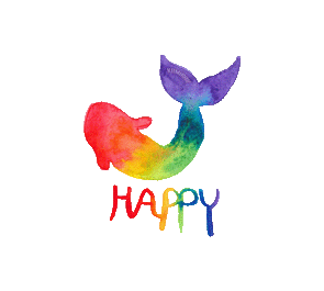 Kamiraii giphyupload happy rainbow blue Sticker