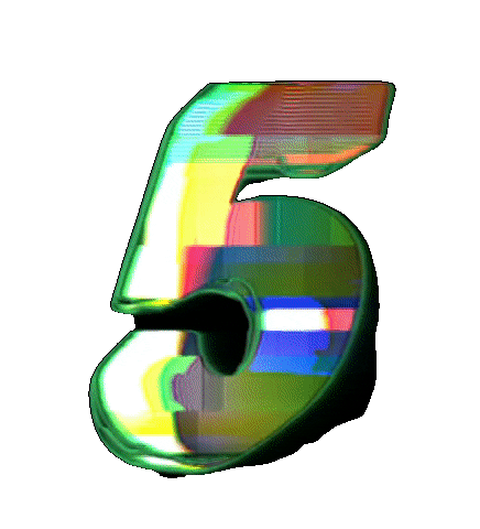 Glitch Numbers Sticker by #BASILIO