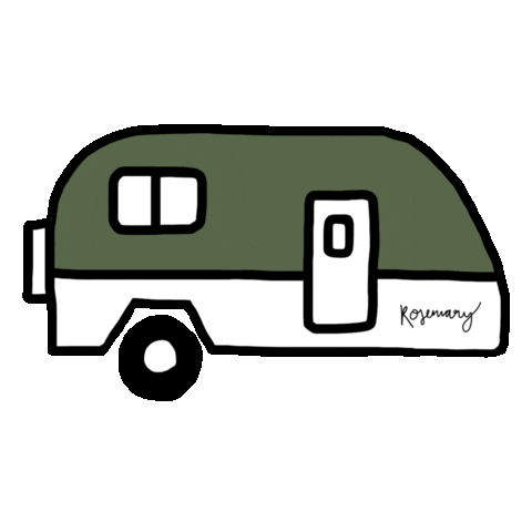 Camper Rosemary Sticker by Flora Roasting Co.