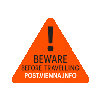 Beware Warning Sign Sticker by ViennaTouristboard