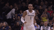Happy College Basketball GIF by Xavier Men's Basketball