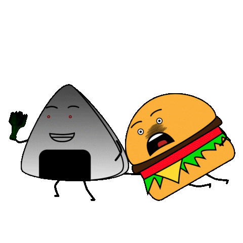 RiceBurgerStudios angry mad character hamburger Sticker