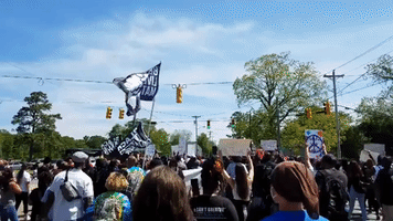 Andrew Brown Protesters March Through Elizabeth City
