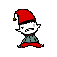 Tired Santas Elves Sticker by The Menagerie