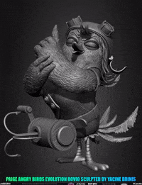 YacineBRINIS collectibles angry birds paige zbrush GIF