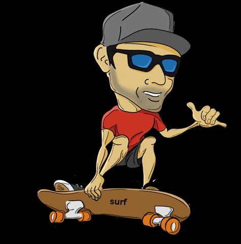 surfiteasy giphygifmaker skate surf shaka GIF