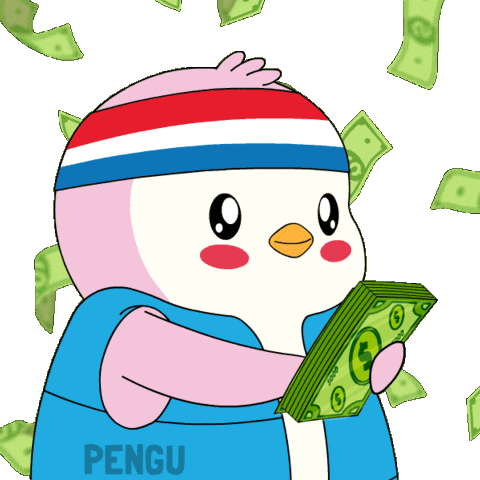 Invest Make It Rain Sticker by Pudgy Penguins