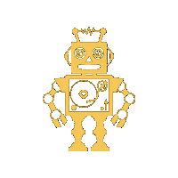 goldenrobotrecords grr record company grge golden robot Sticker