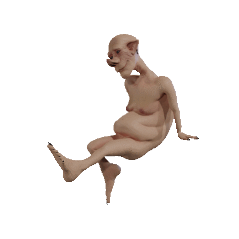 3D Sitting Sticker by moyaoborona