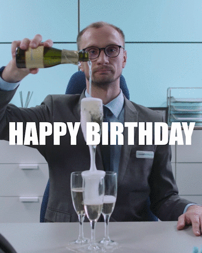 birthday champagne GIF