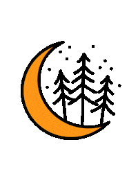 Camping Crescent Moon Sticker