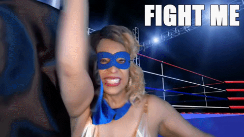 ComedianHollyLogan giphygifmaker mask boxing superhero GIF