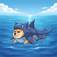 Shiba Inu Swimming GIF by Doge Pound
