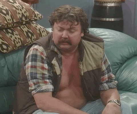 TV gif. The overweight plumber in an episode of Martin TV looks up from a couch with his shirt open and says "Hey, I'm fat"