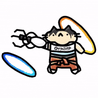 Cat Portal Chell GIF