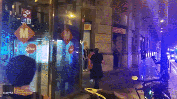 Barcelona Police Respond to Anti COVID-19 Lockdown Protesters
