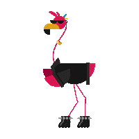 Pink Bird Sticker by Cezar Iliescu