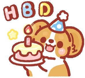 Birthday Corgi Sticker