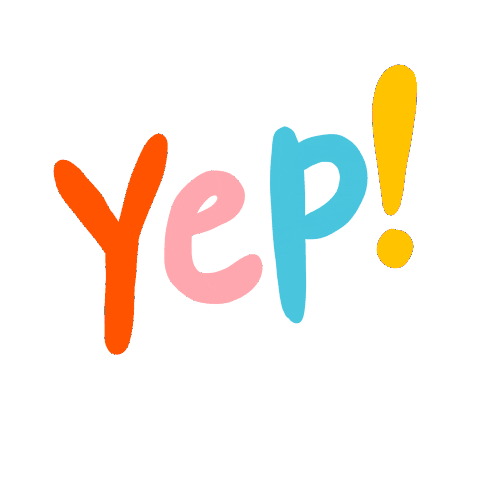Lettering Yes Sticker by Linzie Hunter