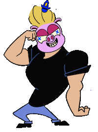 Johnny Bravo Gym Sticker
