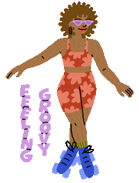 Skating Roller Girl Sticker