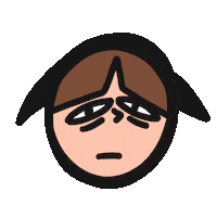 balade sad face character head Sticker