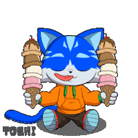 Ice Cream Cat Sticker by Toshithecat