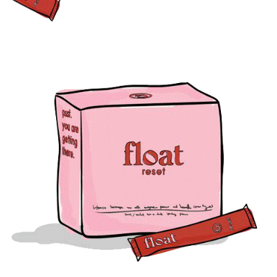 floatbabe pink red falling float Sticker