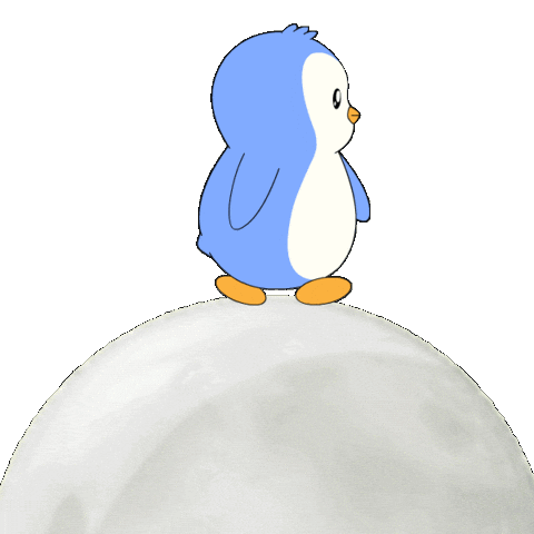 Explore To The Moon Sticker by Pudgy Penguins