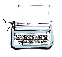 carolinetomlinsonillustrator illustration vintage oof typewriter GIF