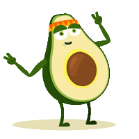 scmasha character fruit avocado hippie Sticker